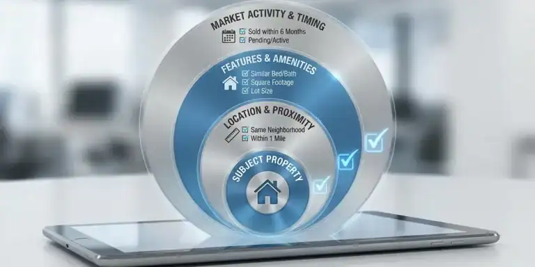 3D layered real estate infographic on a smartphone